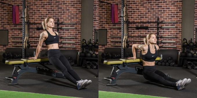 Parim harjutuste triitseps: Reverse push-ups pink