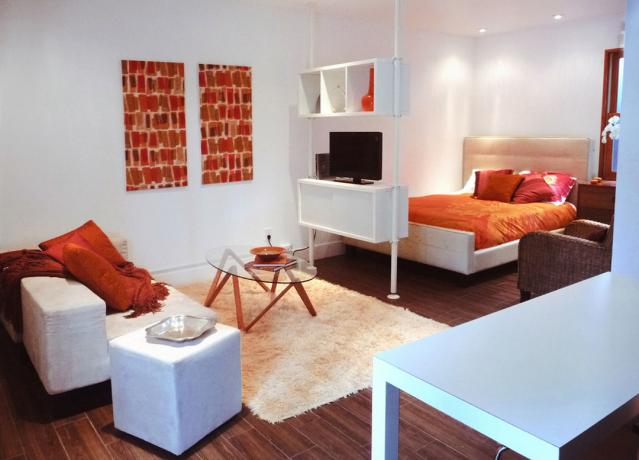 Design Studio korter: optimaalne suurus mööbel