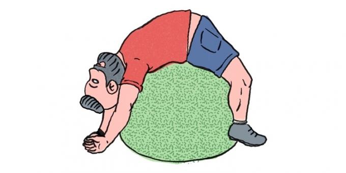 Kuidas vabaneda valu lihastes: harjutused võimlemis- palli