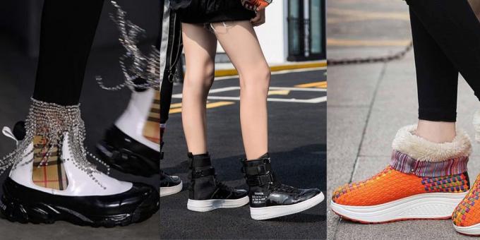 Fashion kingad sügisel ja talvel 2019-2010, kellel on selgelt sportlik kummitald