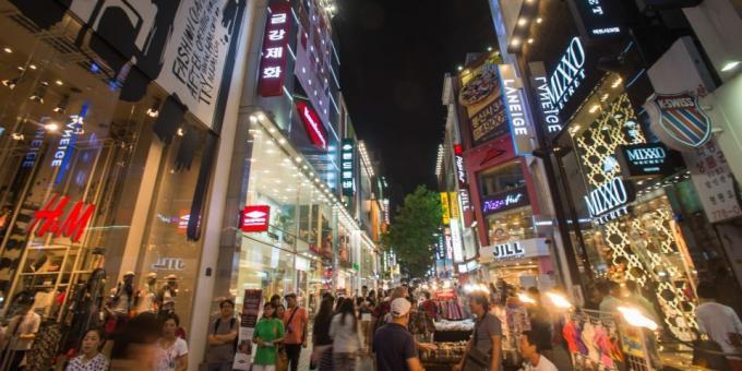 Vaatamisväärsused Lõuna-Korea: Myeongdong kaubatänav