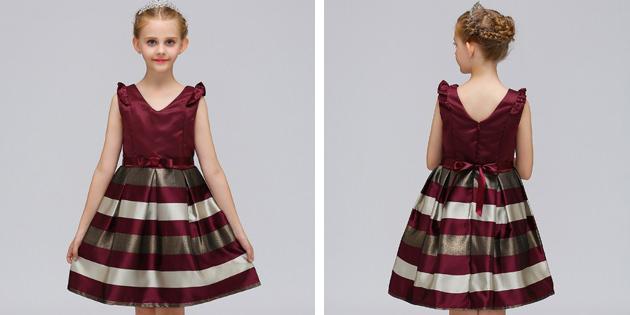 Laste kleidid väljalaskeküljele: triibuline kleit seelik
