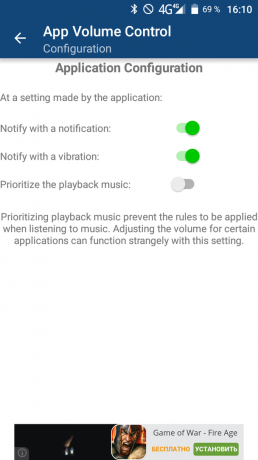 App Volume Control: custom setup häälmärguandeid Android
