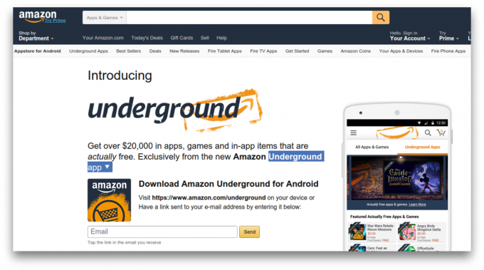 Amazon Underground app - kasutades Androidi tasuta