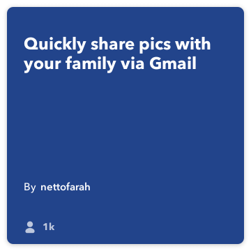 IFTTT Retsept: Jaga peresõbralik pildid e-posti kaudu ühendub do-kaamera gmail
