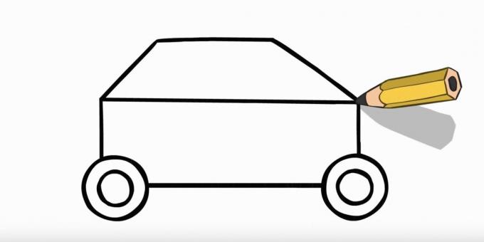 Kuidas politseiautot joonistada: joonistage auto ülaosa