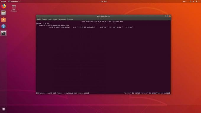 Linux terminal võimaldab teil laadida torrentite