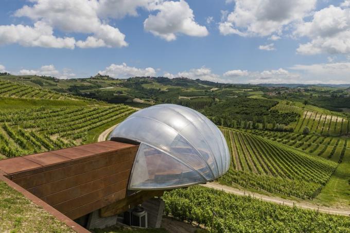 Euroopa arhitektuuri: Ceratto Winery vaatega viinamarjaistandused Alba