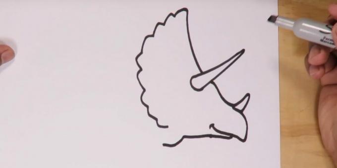 Kuidas joonistada Triceratops: joonista suu
