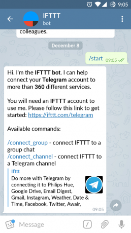 Uuenda telegramm: integratsioon IFTTT, mis on sätestatud chat ja täiustatud fototöötluse