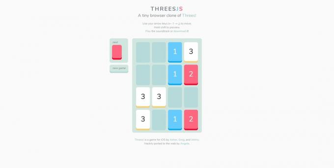 Tasuta online puzzle mängud: Threes JS