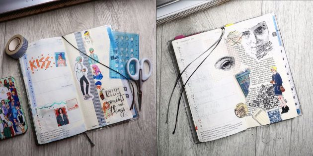 Collage ja joonistuste päevik