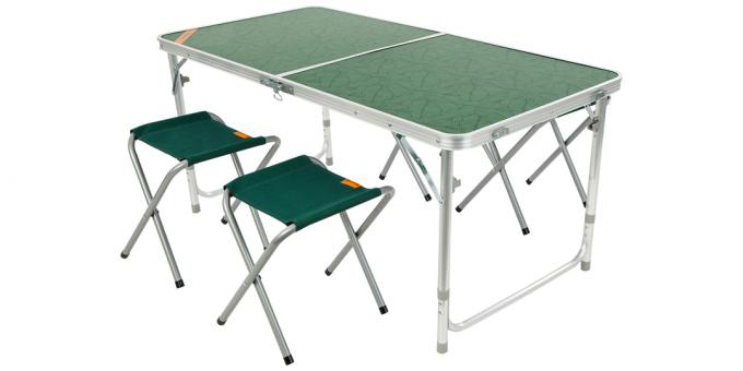 Komplekt: kokkupandav laud ja kokkupandavad toolid