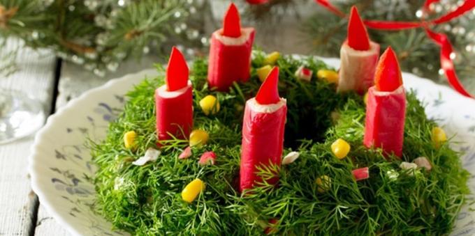 Jõulud salatid: salat makra "Jõulupärg"