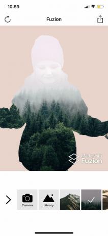 Editor Fuzion isiku iOS: Piltide kombineerimine