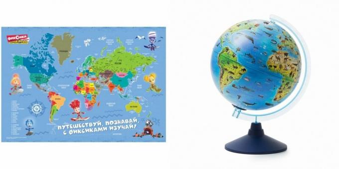 Kingitused poisile 5 aastaks tema sünnipäeval: maailmakaart või maakera