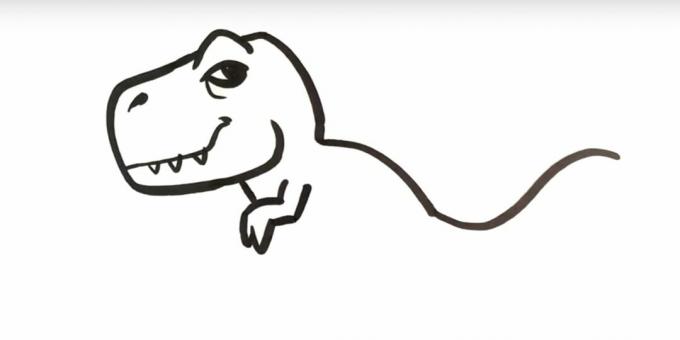 Kuidas joonistada dinosaurust: joonista käpp