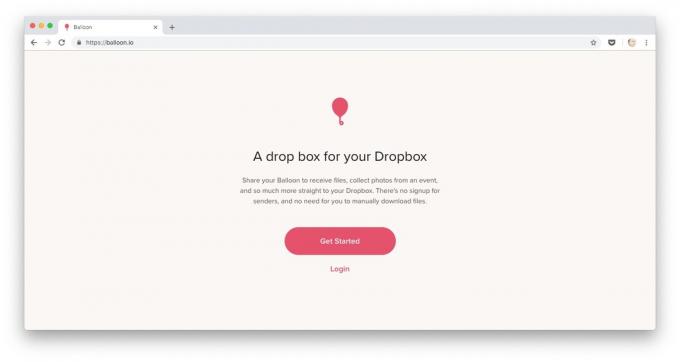 Võimalusi laadida faile Dropbox: pagruzhayte faile kaudu Balloon.io