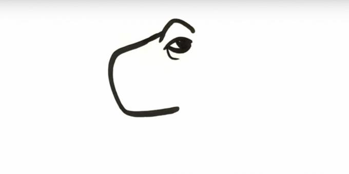Kuidas joonistada dinosaurust: joonista kulm ja silm