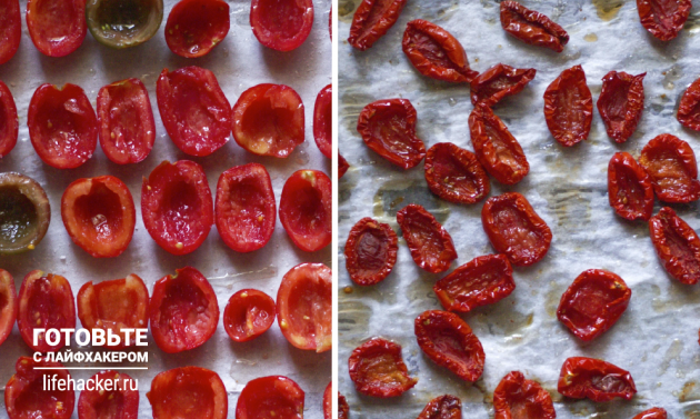 Kuidas kodus kuivatatud tomateid valmistada: pange tomatid ahju