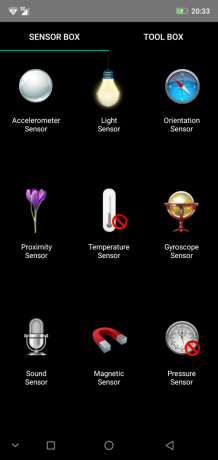 Ülevaade nutitelefoni Ulefone X: SensorBox