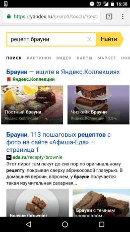 "Yandex": retsept otsingu valikud