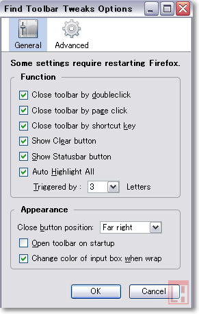 Leia tööriistariba Tweaks laienemine optimeerib otsida Firefox