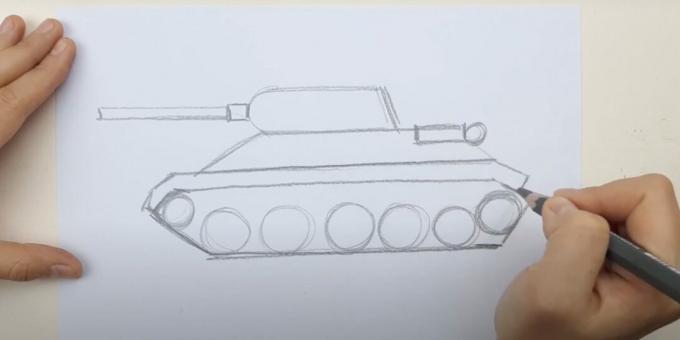 Kuidas tanki joonistada: tõmmake kahur