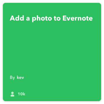 IFTTT Retsept: Loo Fotomärkmete ühendab do-kaamera Evernote
